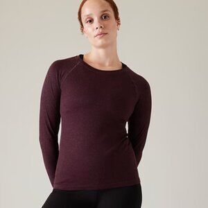 Athleta Momentum Seemless Top Spiced Cabernet